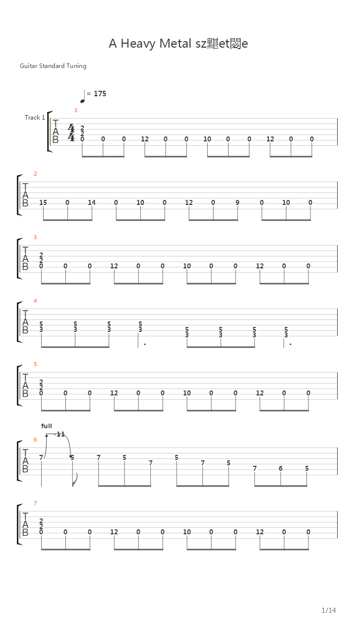 A Heavy Metal Szletse吉他谱