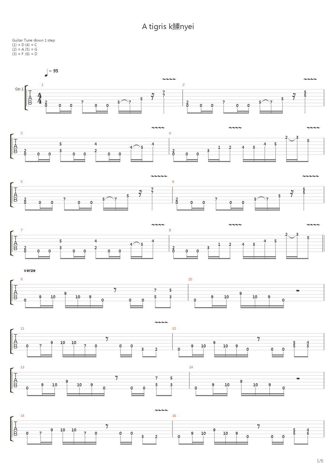 A Tigris Knnyei吉他谱