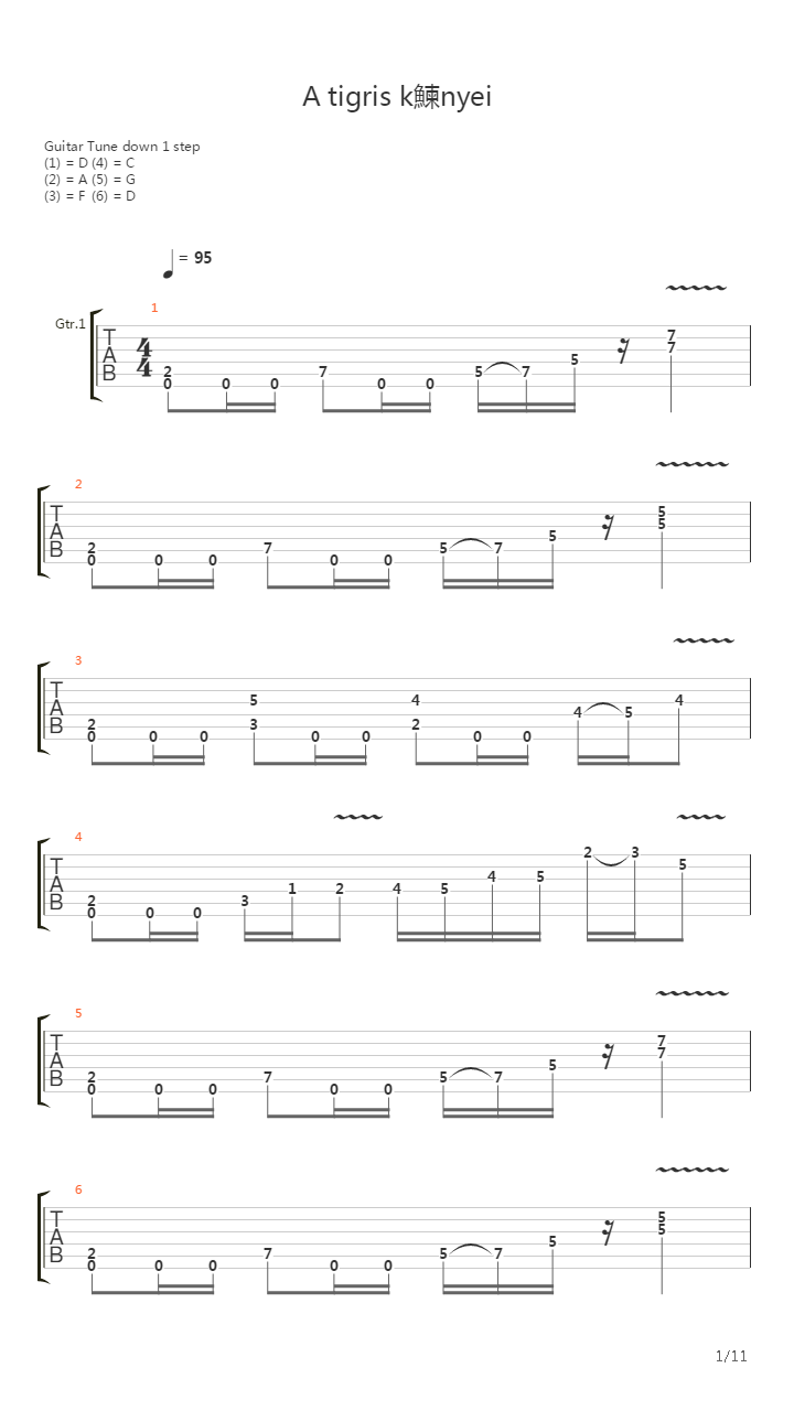 A Tigris Knnyei吉他谱