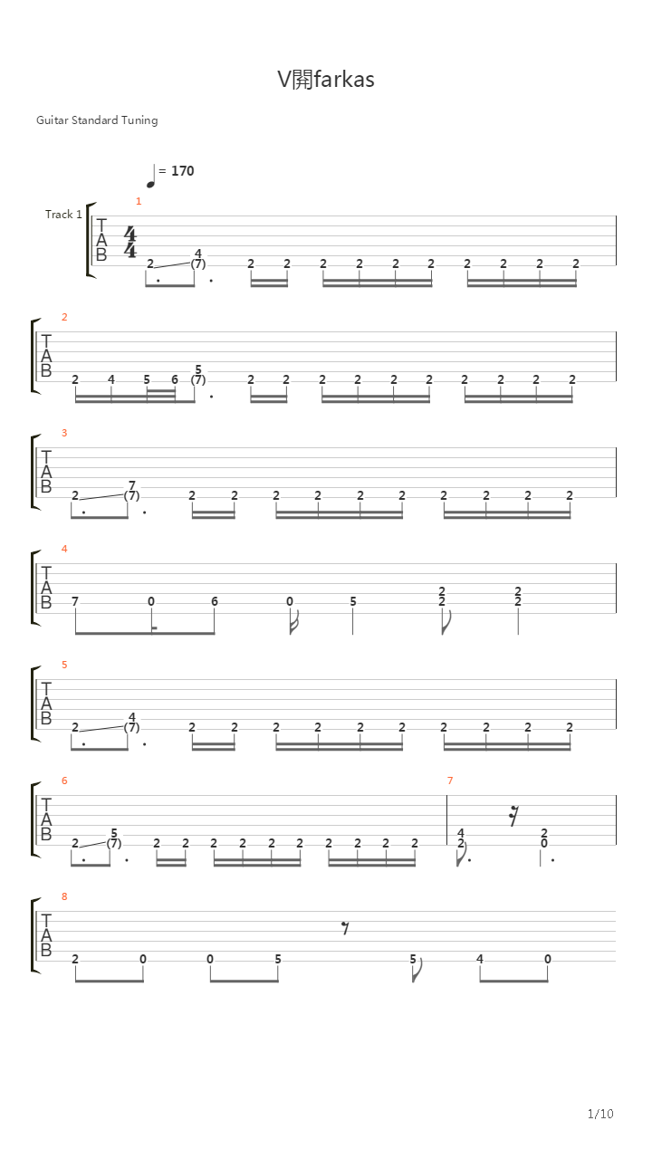 A Vrfarkas吉他谱