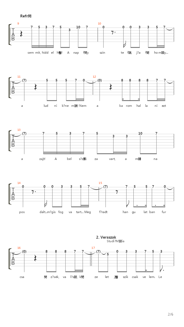 Masnapos Dal吉他谱