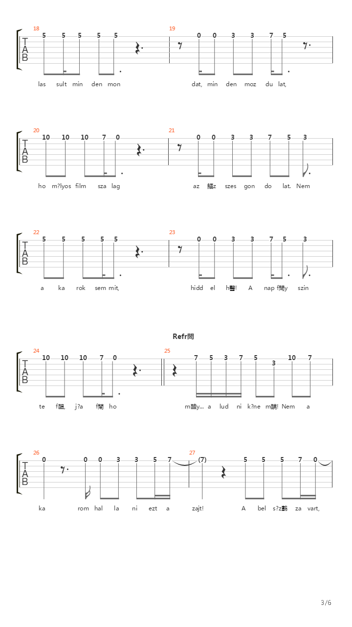 Masnapos Dal吉他谱