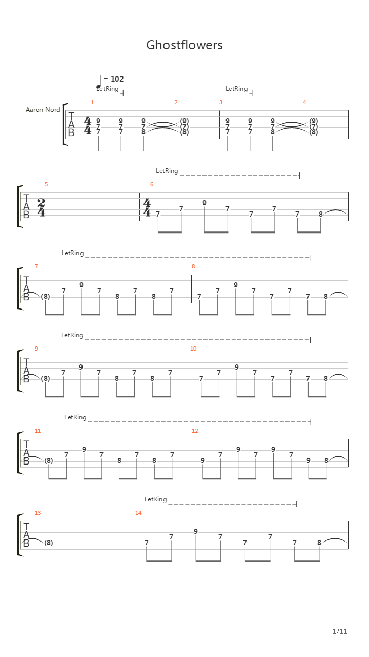 Ghostflowers吉他谱