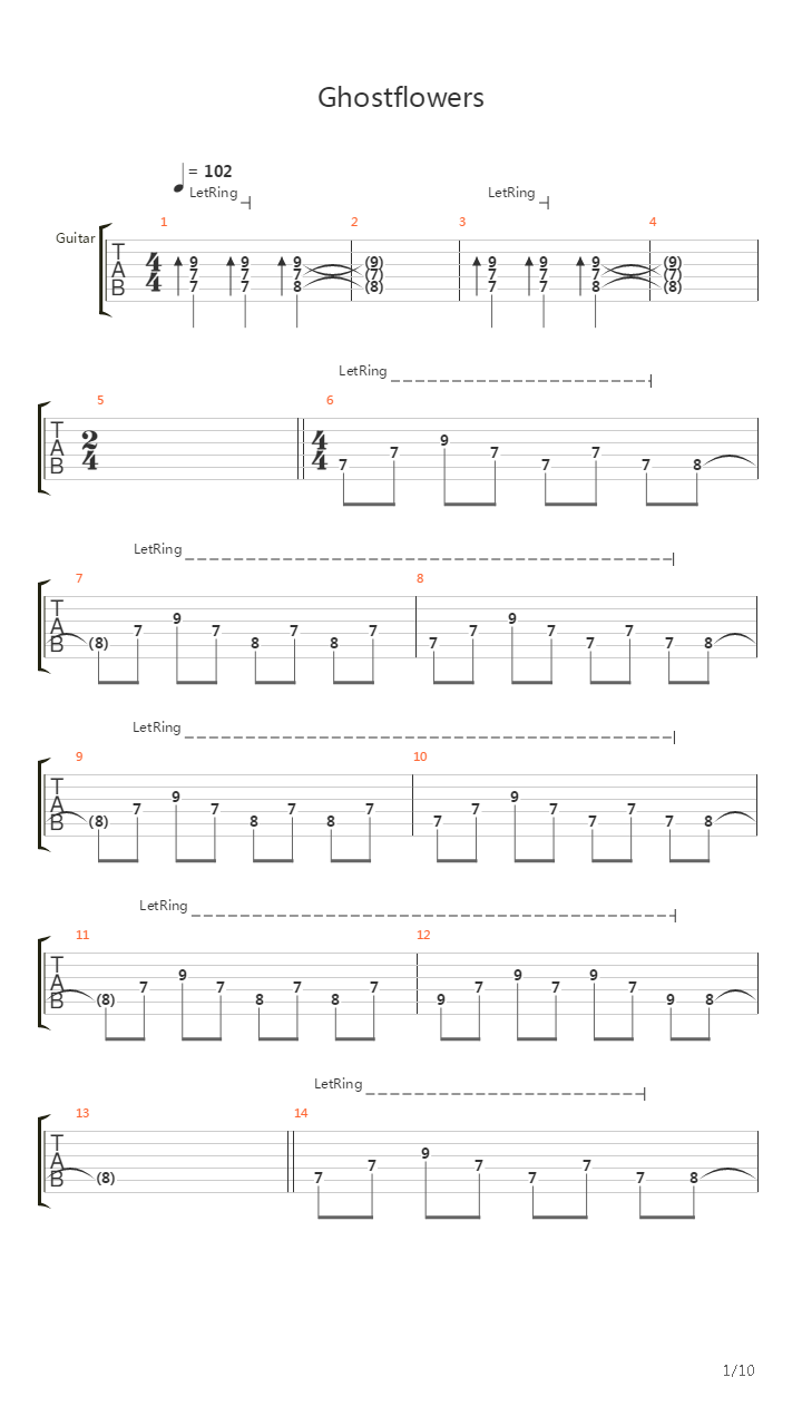Ghostflowers吉他谱