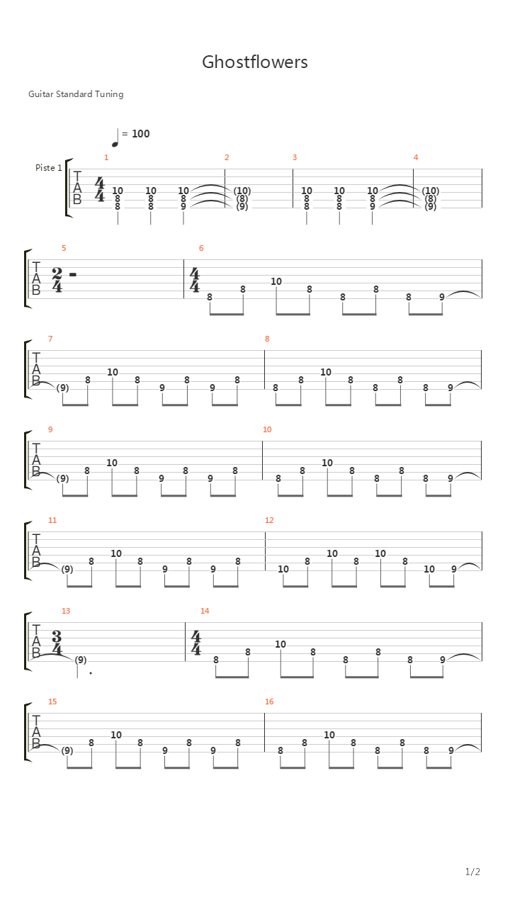 Ghostflowers吉他谱