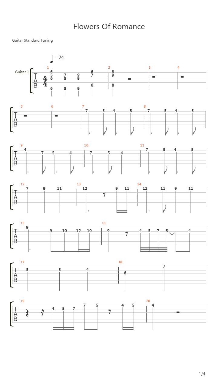 Flowers Of Roance吉他谱