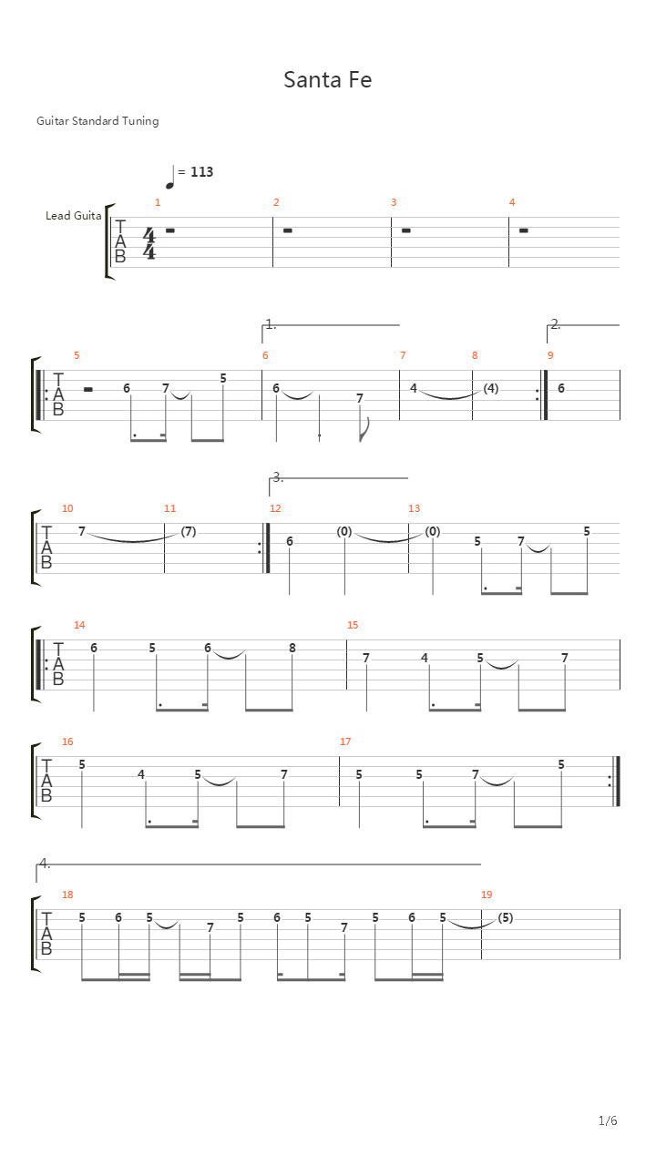 Santa Fe吉他谱