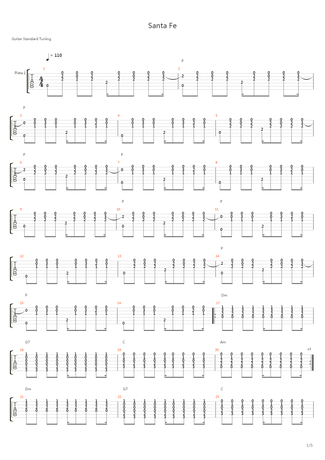 Santa Fe吉他谱