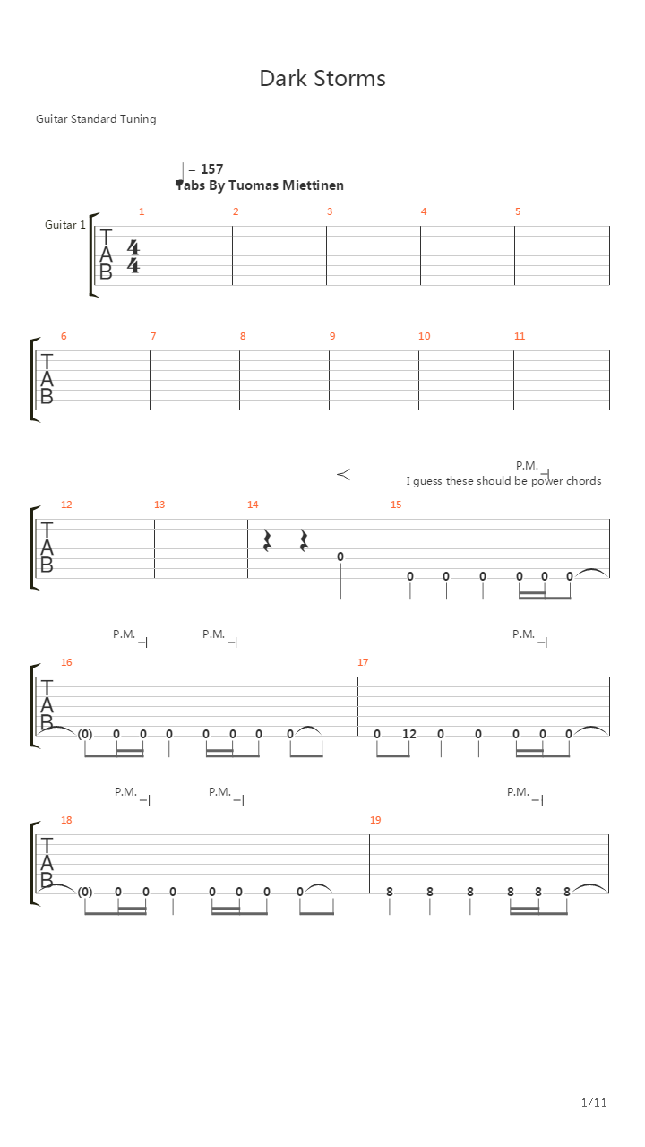 Dark Storms吉他谱