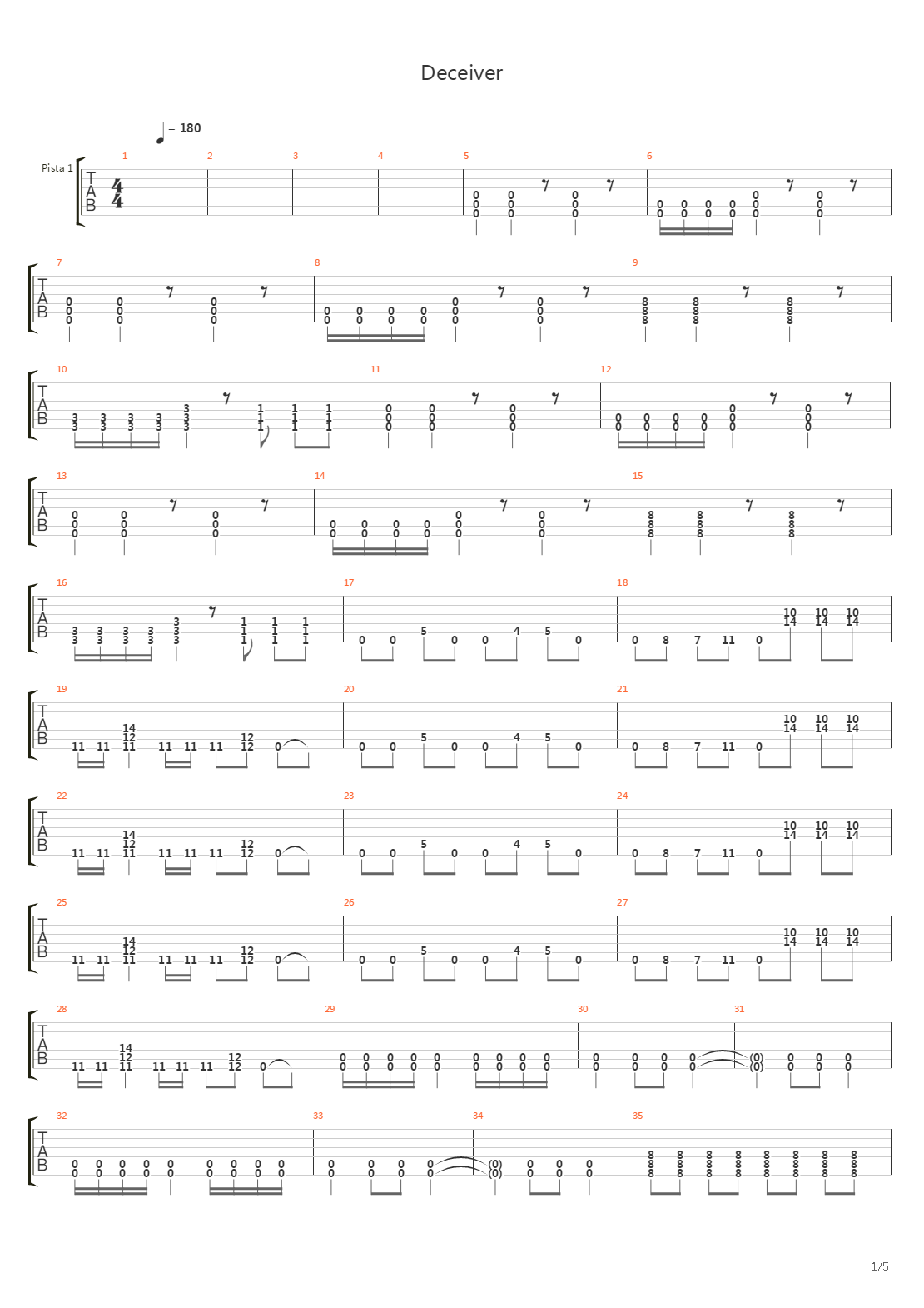 Deceiver吉他谱
