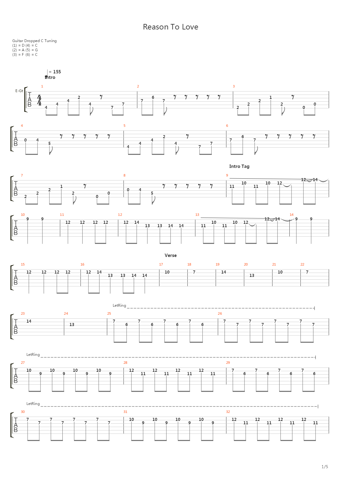 Reason To Love吉他谱
