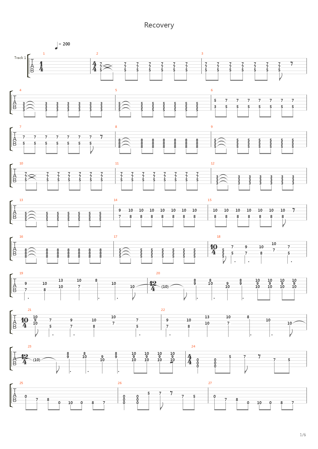 Recovery吉他谱