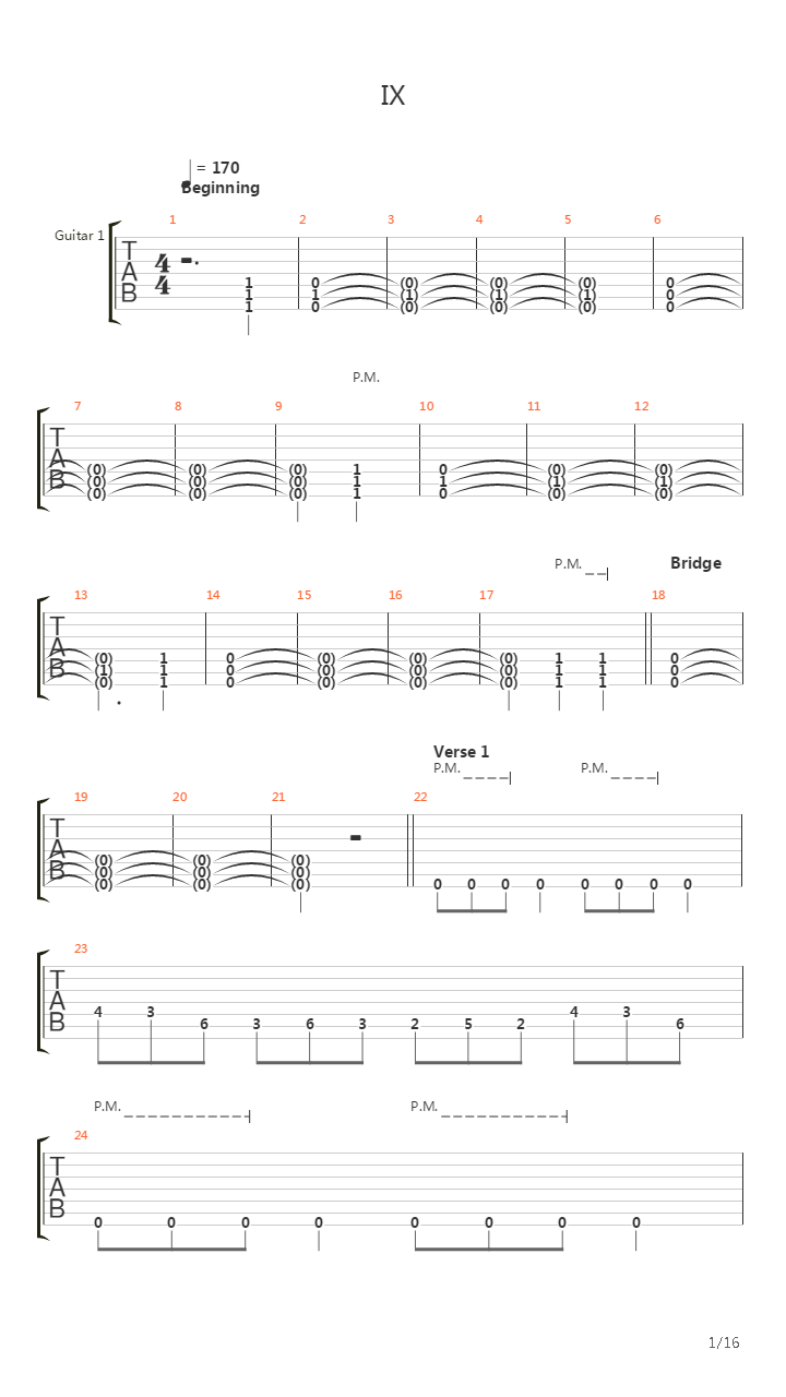 Ix吉他谱
