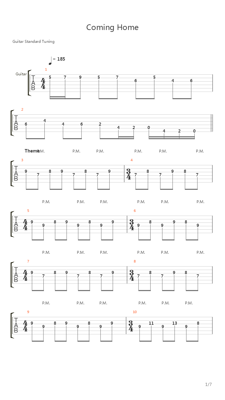 Coming Home吉他谱