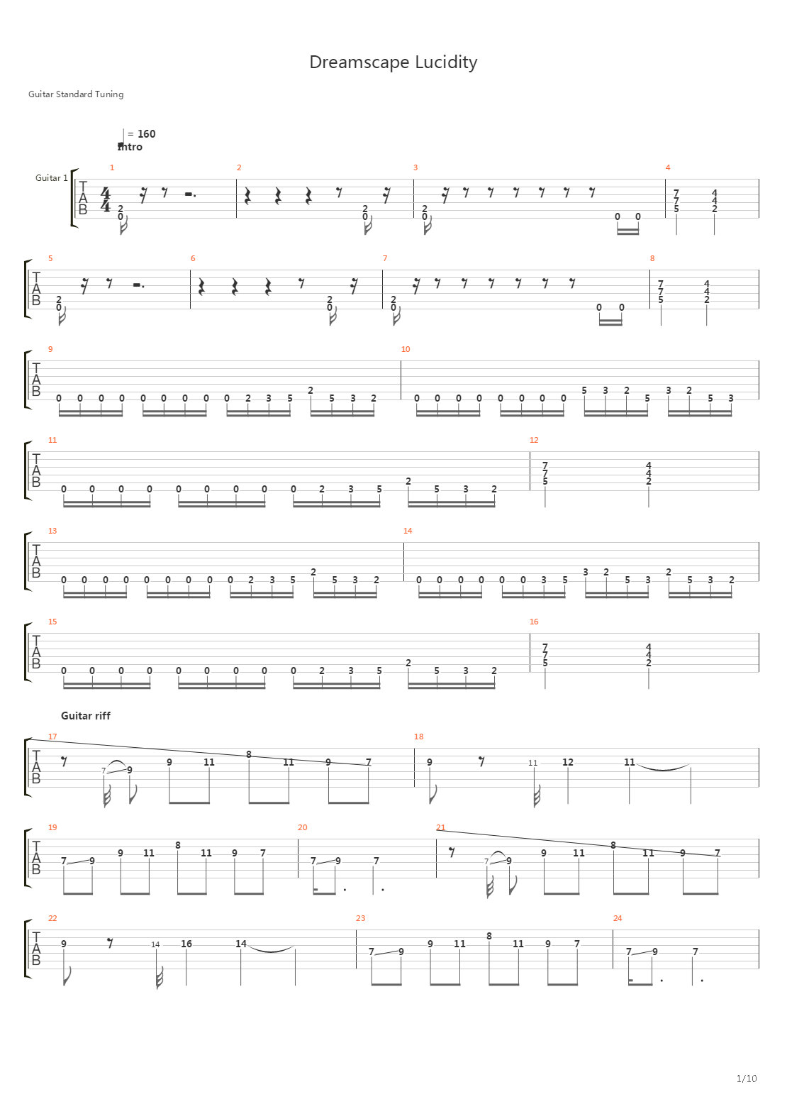 Dreamscape Lucidity吉他谱