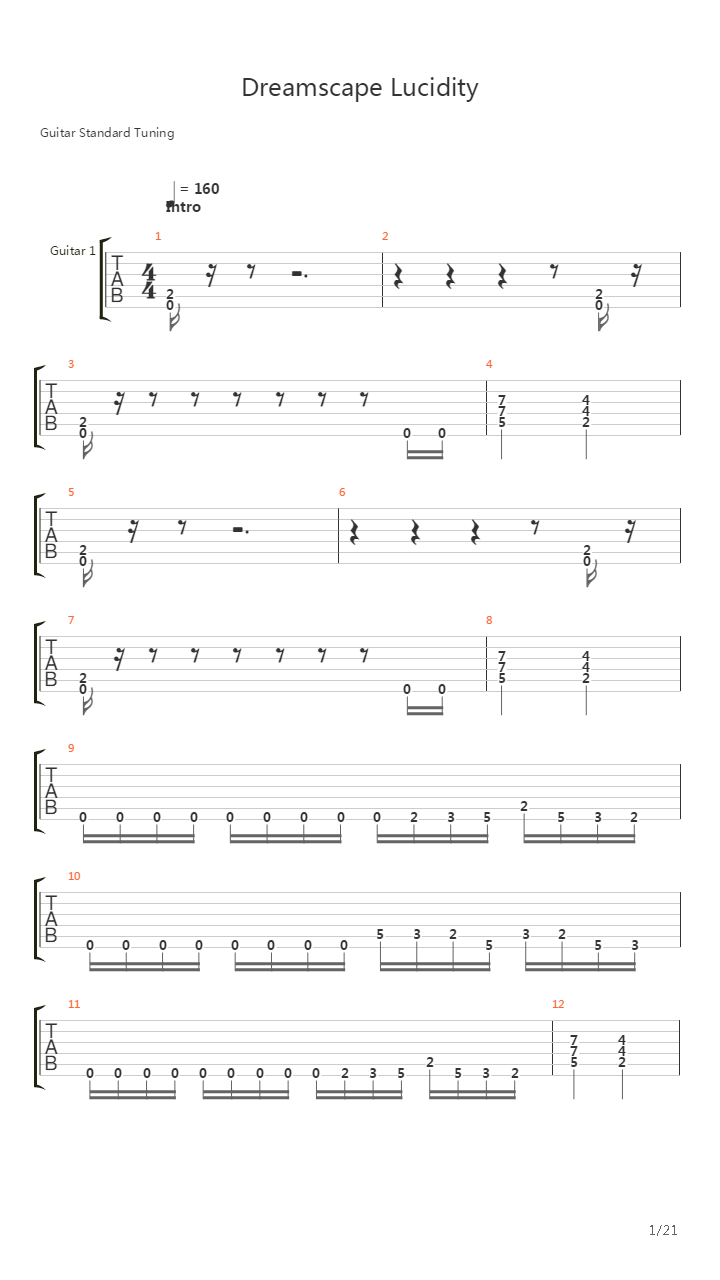 Dreamscape Lucidity吉他谱