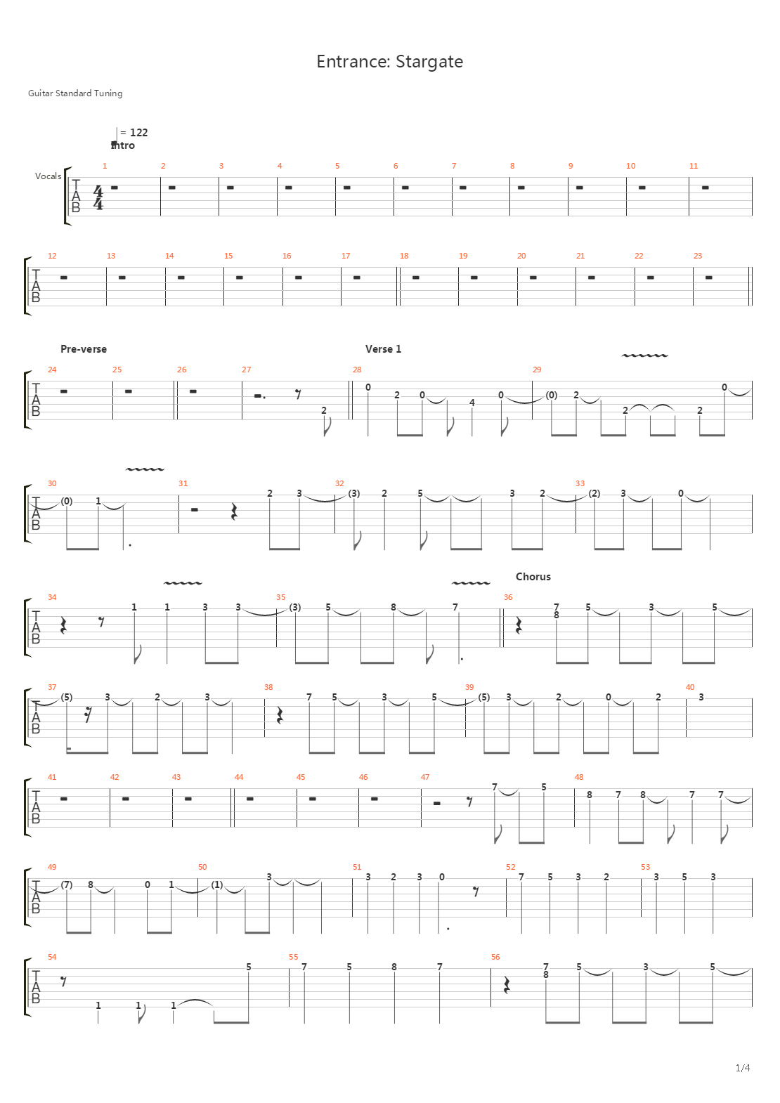 Entrance Stargate吉他谱