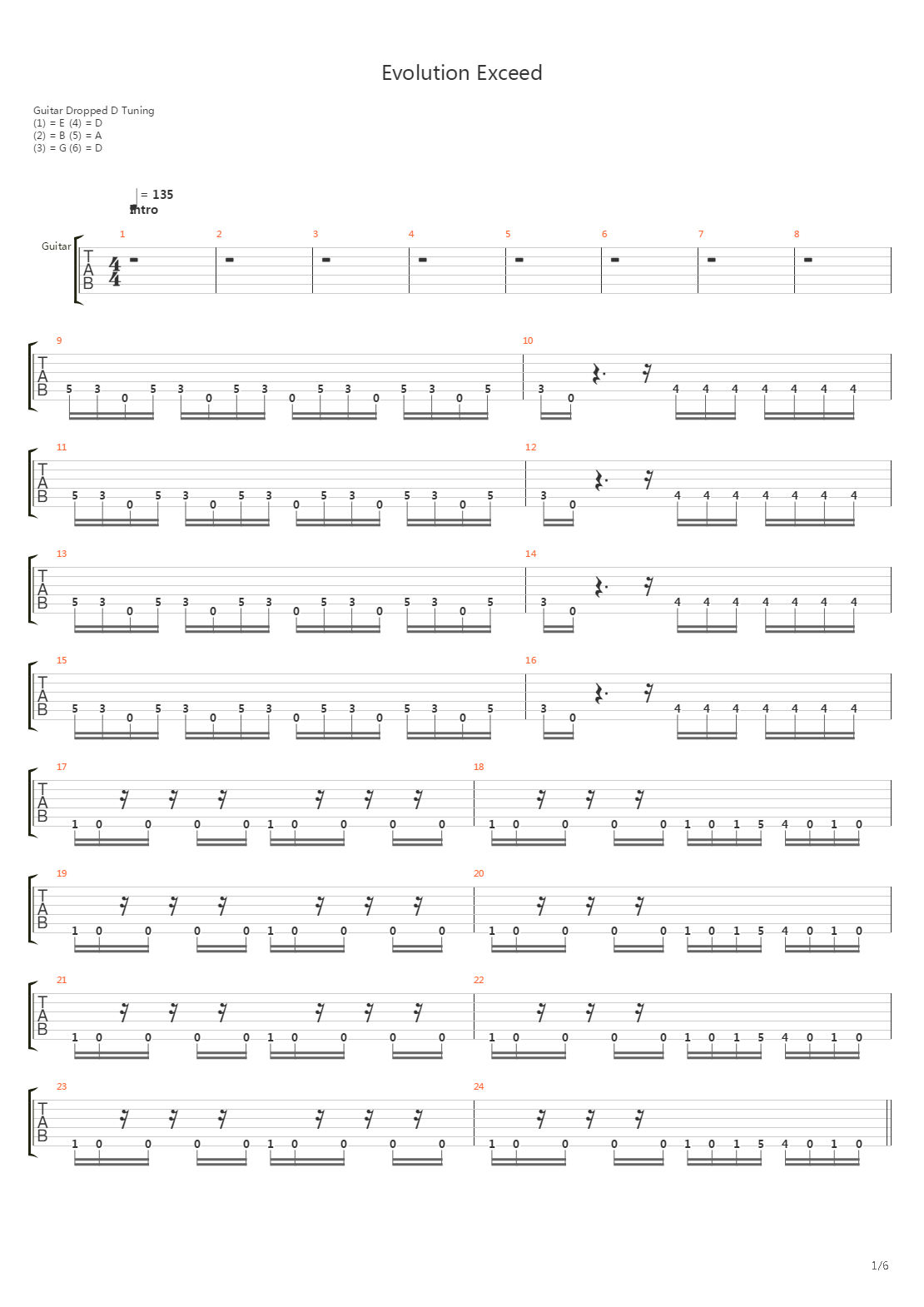 Evolution Exceed吉他谱