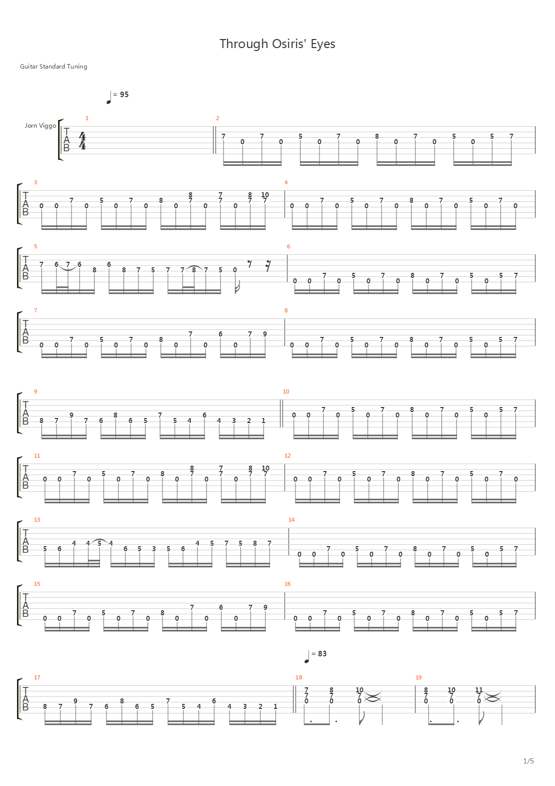 Through Osiris Eyes吉他谱