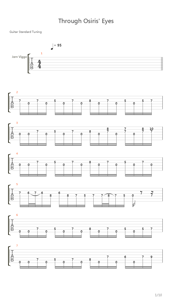 Through Osiris Eyes吉他谱