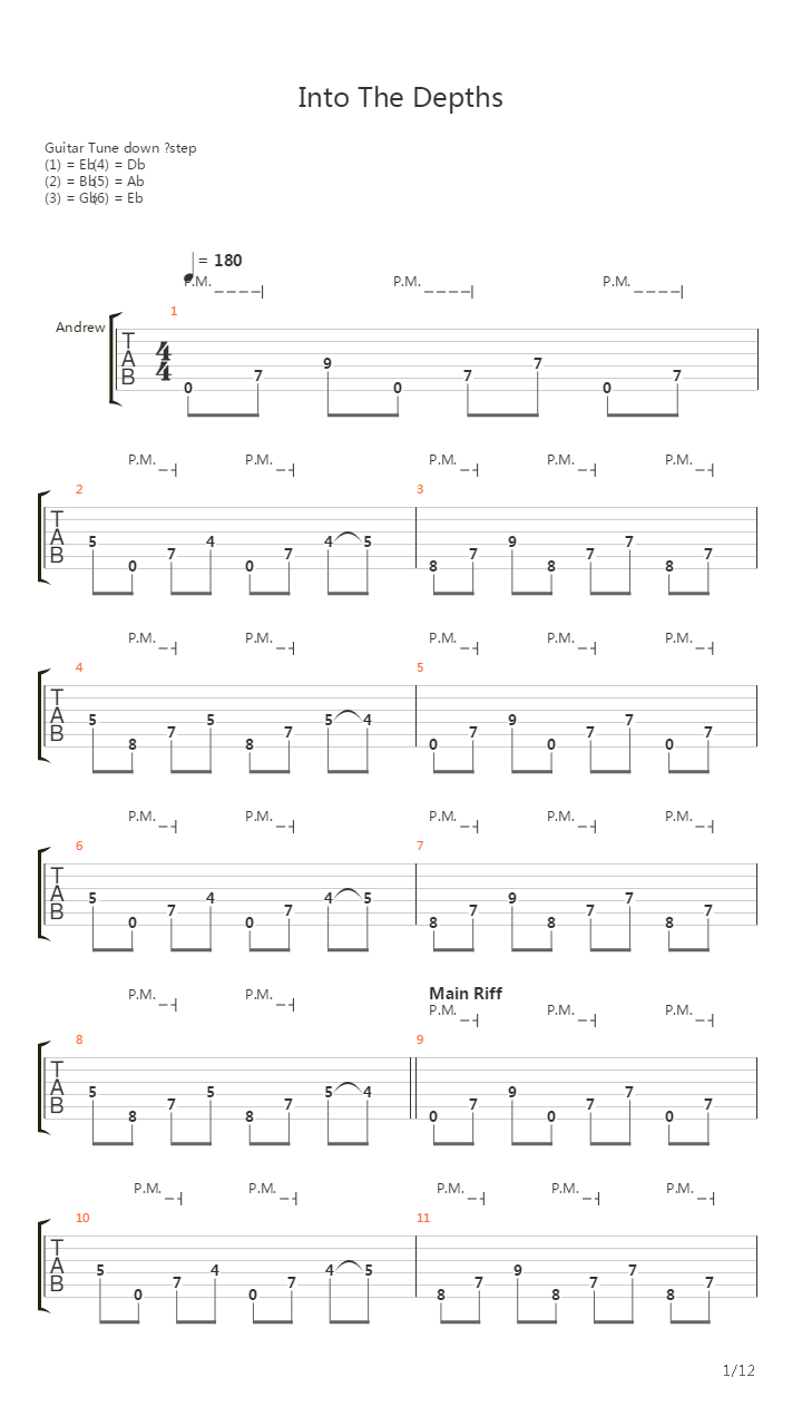 Into The Depths吉他谱