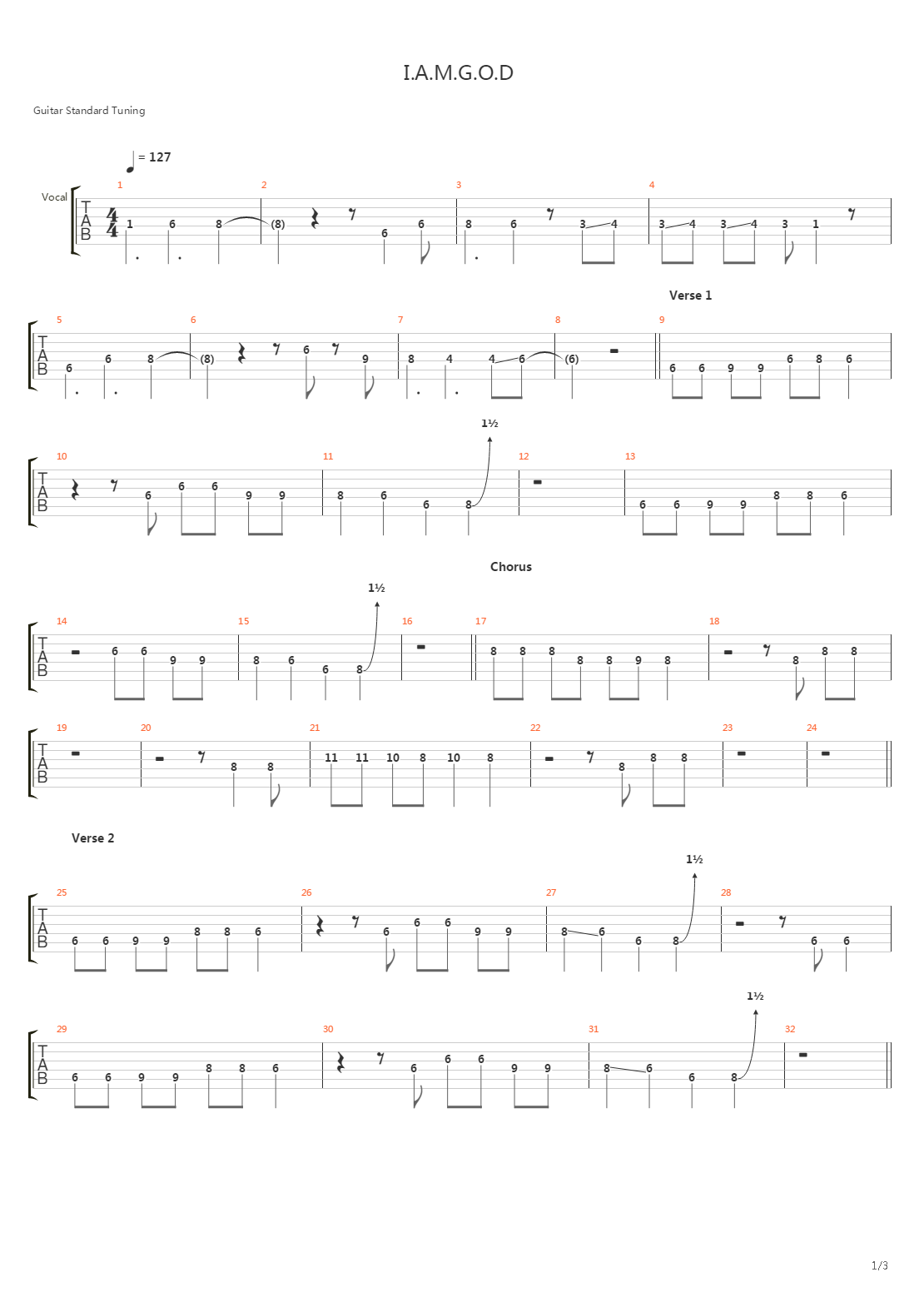 Iamgod吉他谱