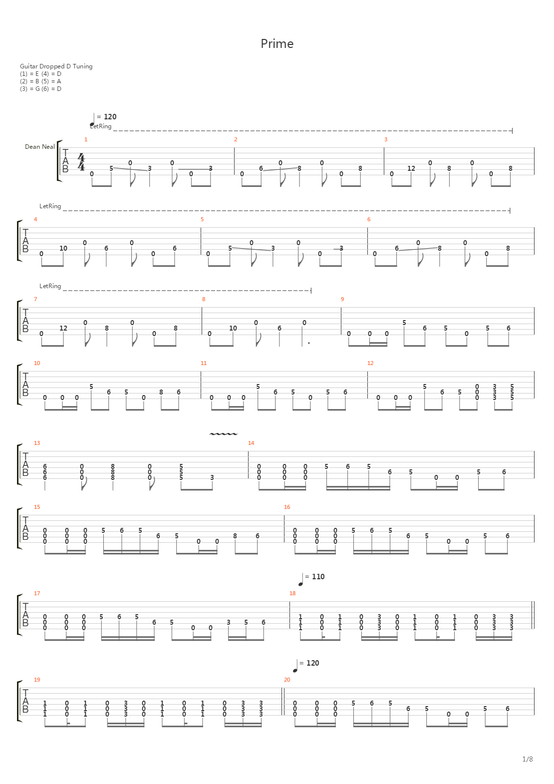 Prime吉他谱