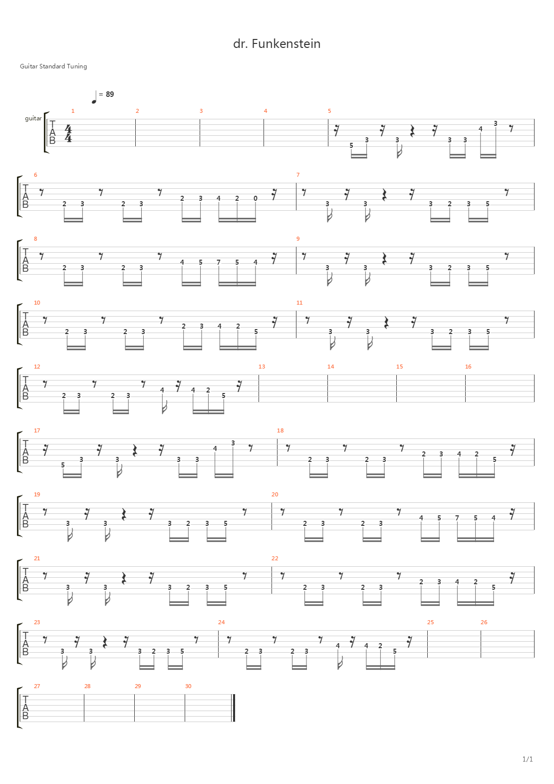 Doctor Funkenstein吉他谱