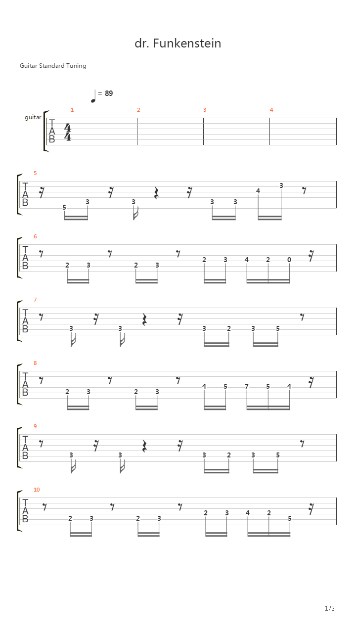 Doctor Funkenstein吉他谱