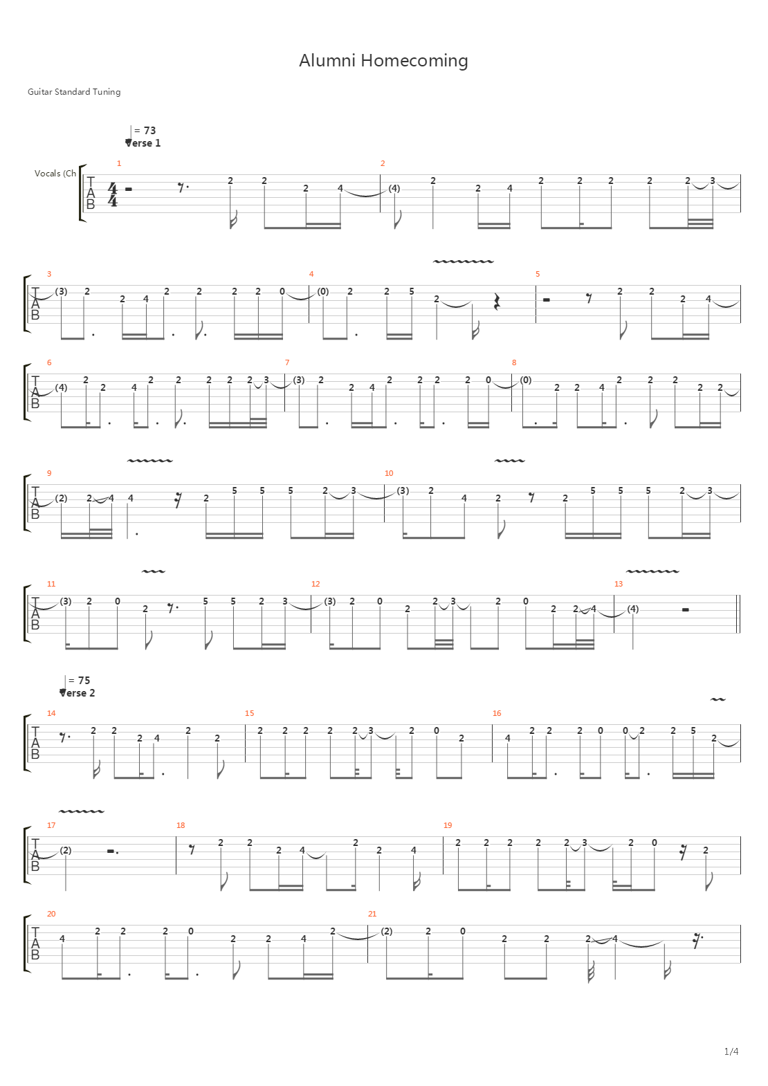 Alumni Homecoming吉他谱