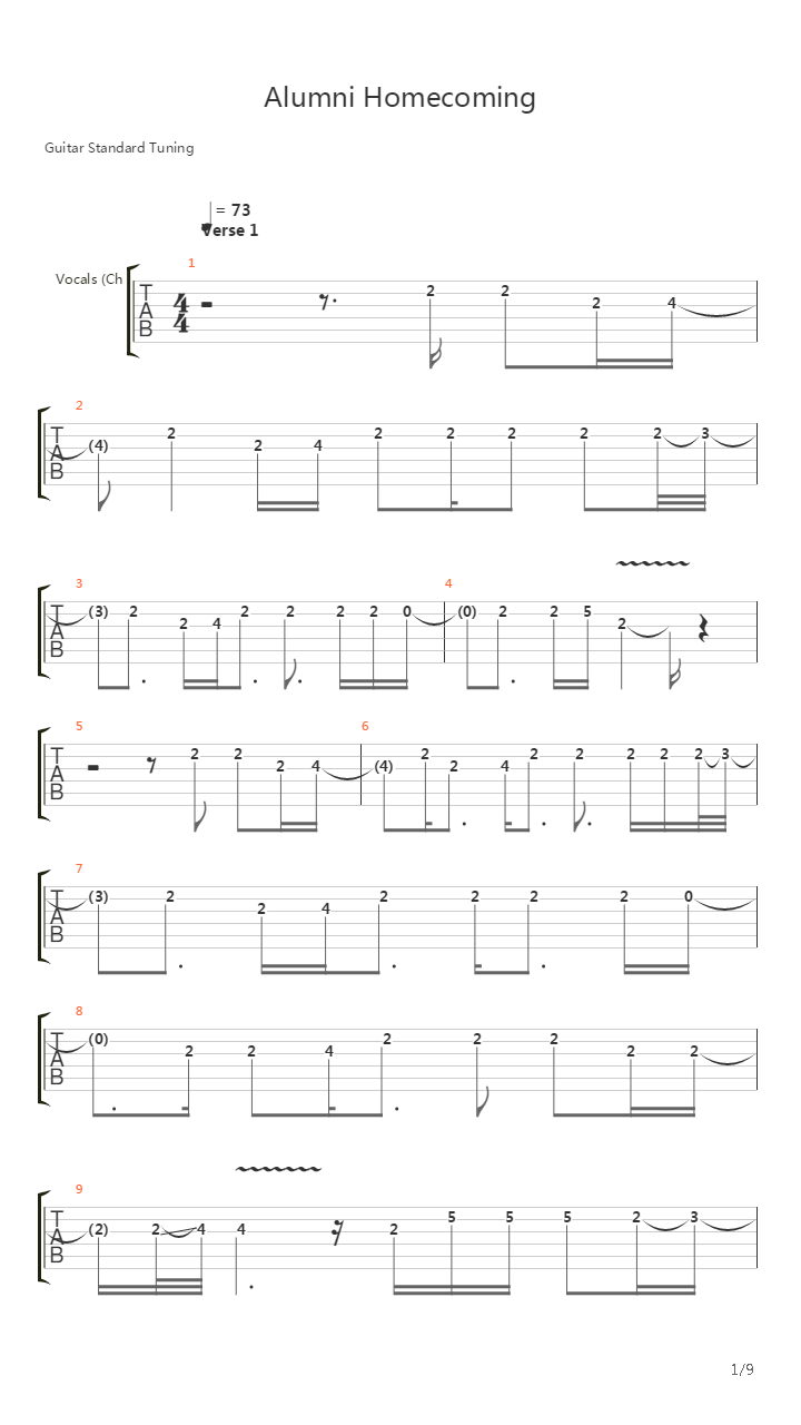 Alumni Homecoming吉他谱