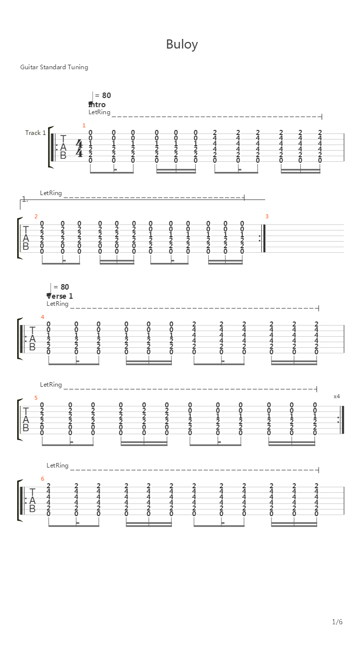 Buloy吉他谱