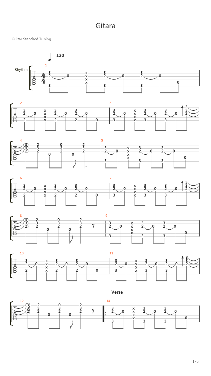 Gitara吉他谱