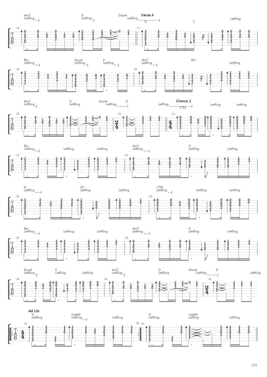 Harana吉他谱