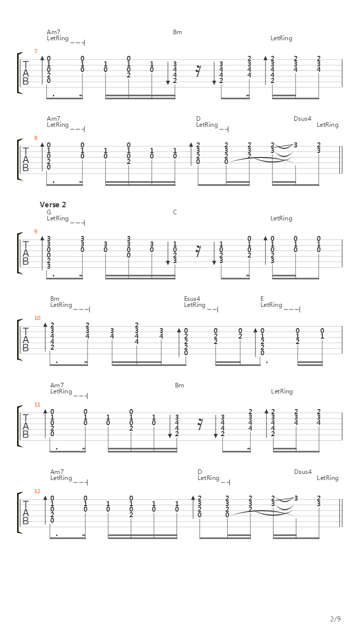 Harana吉他谱