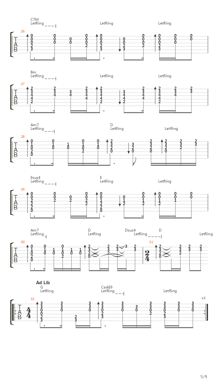 Harana吉他谱