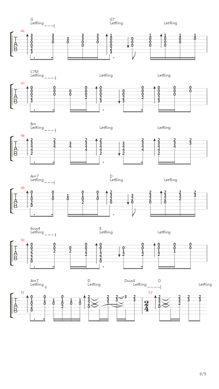 Harana吉他谱