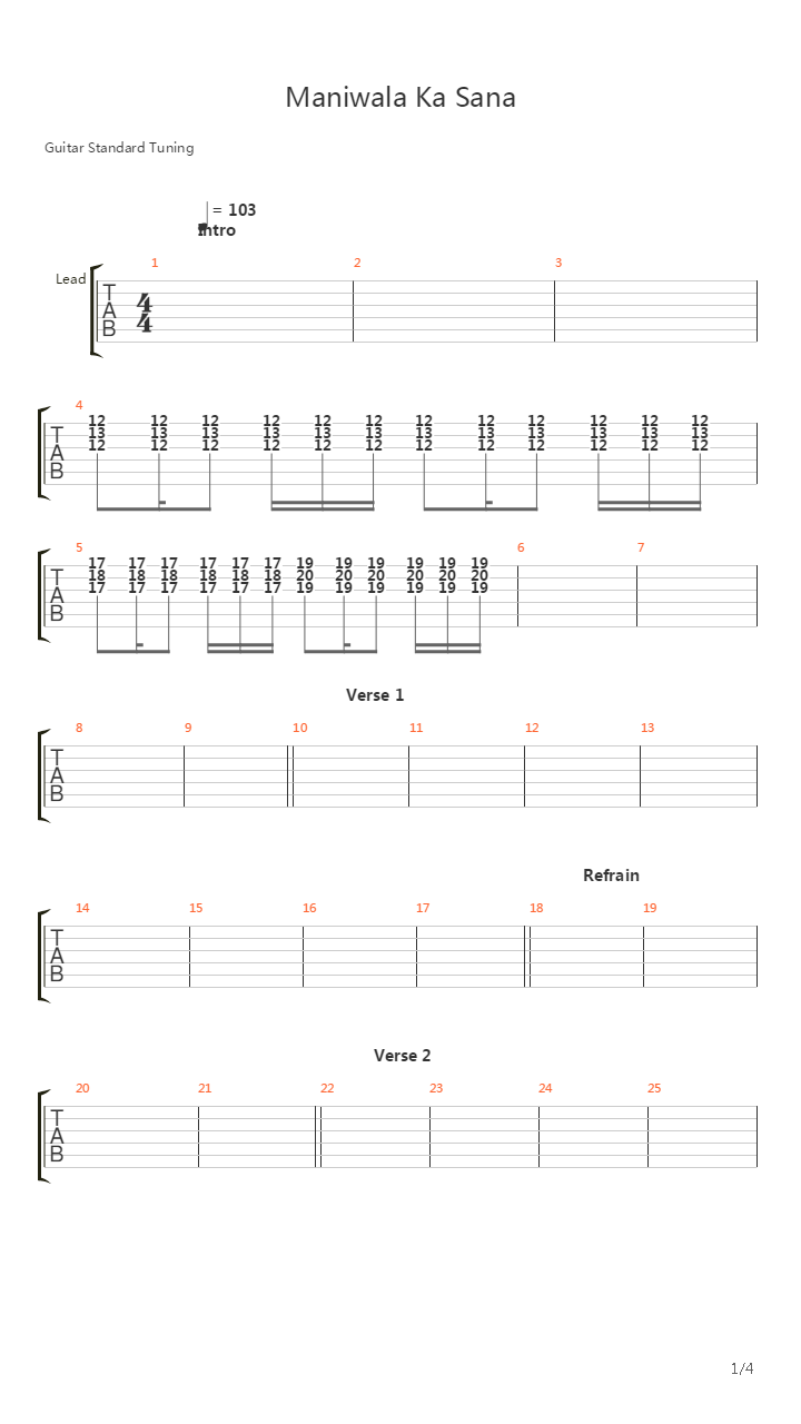 Maniwala Ka Sana吉他谱