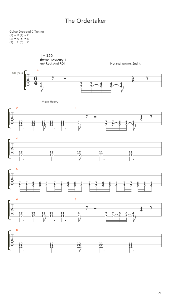Ordertaker吉他谱