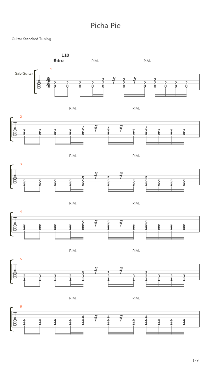 Picha Pie吉他谱