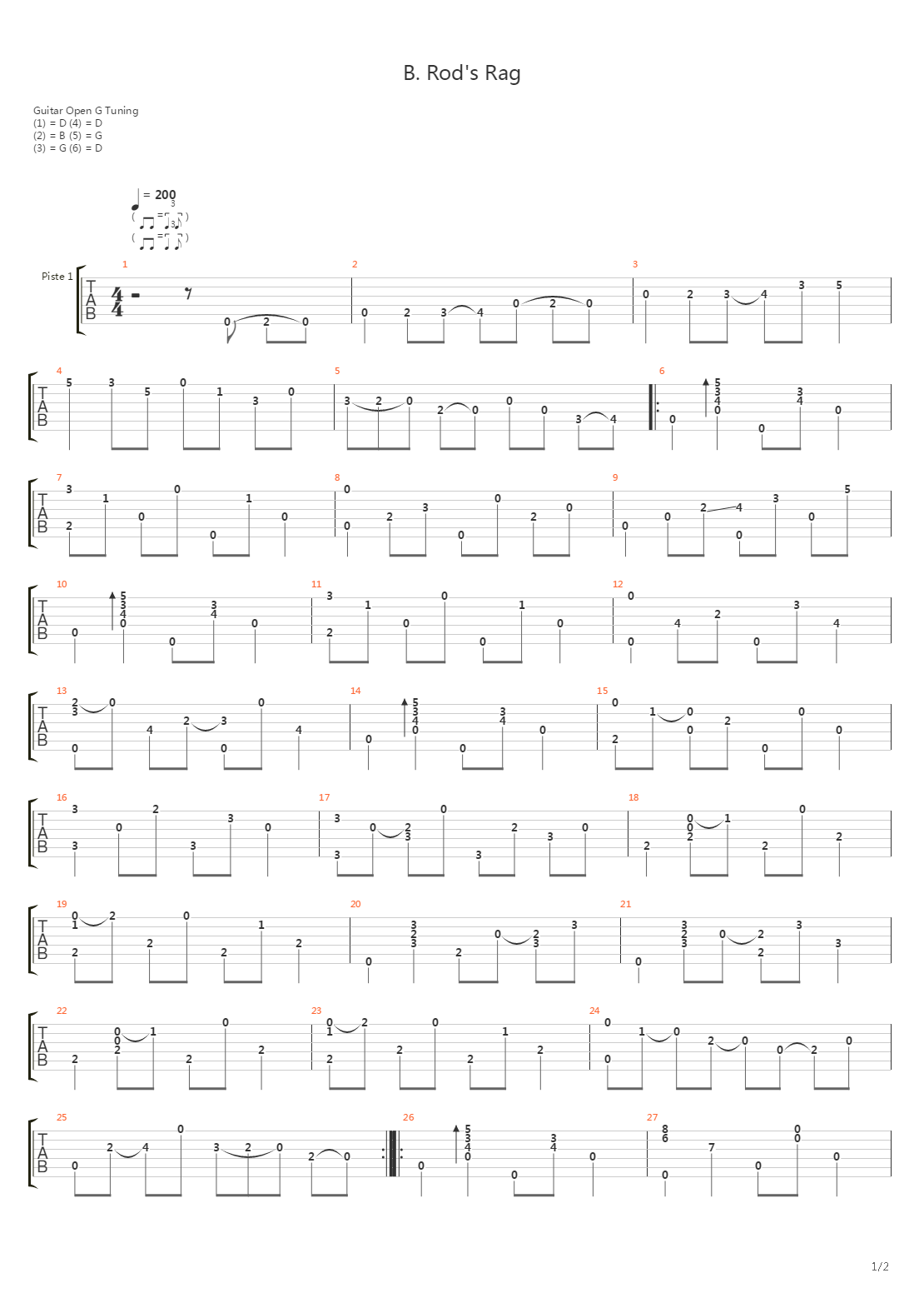 B-rods Rag吉他谱