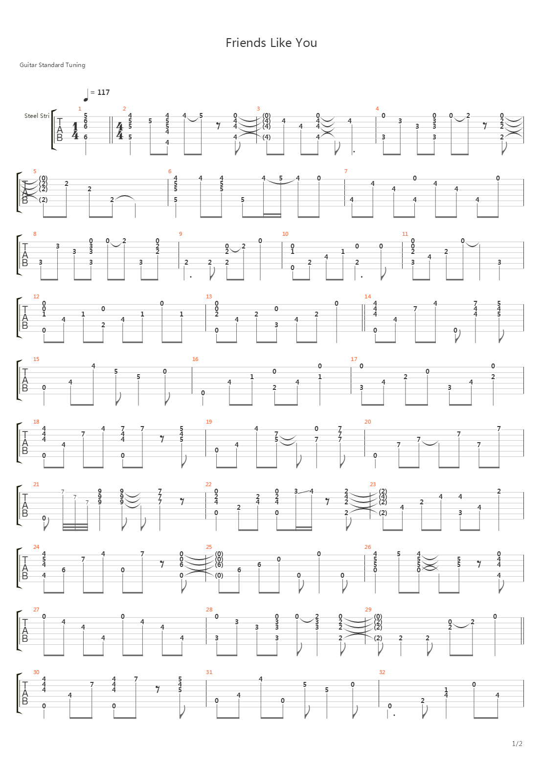 Friends Like You吉他谱