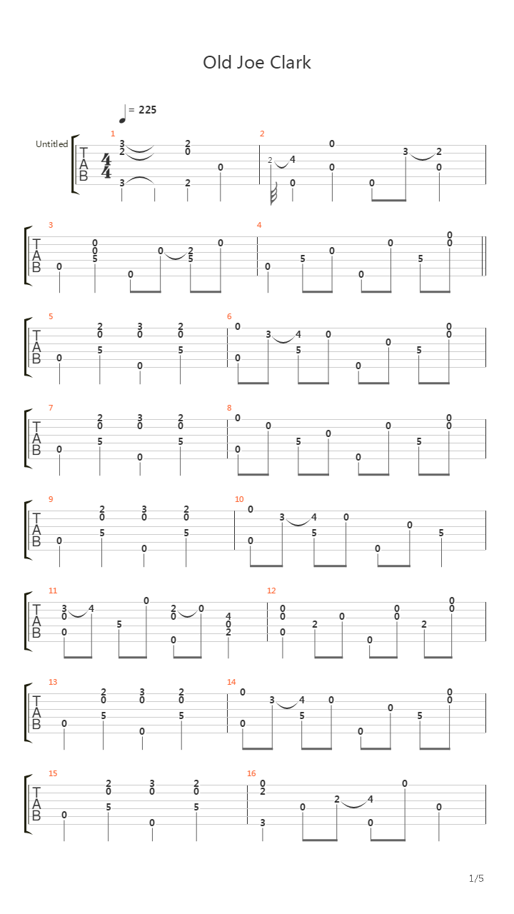 Old Joe Clark吉他谱