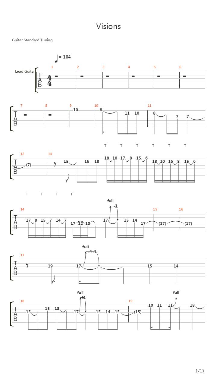 Visions吉他谱