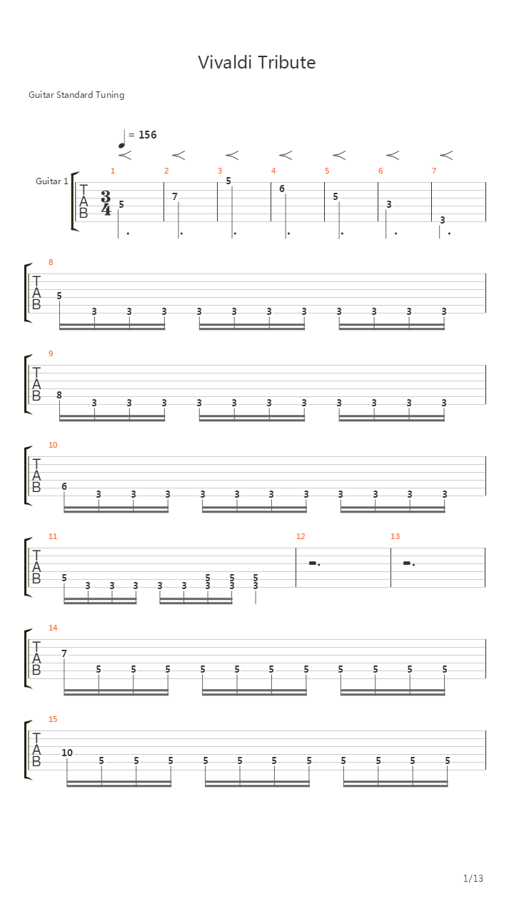 Vivaldi Tribute吉他谱