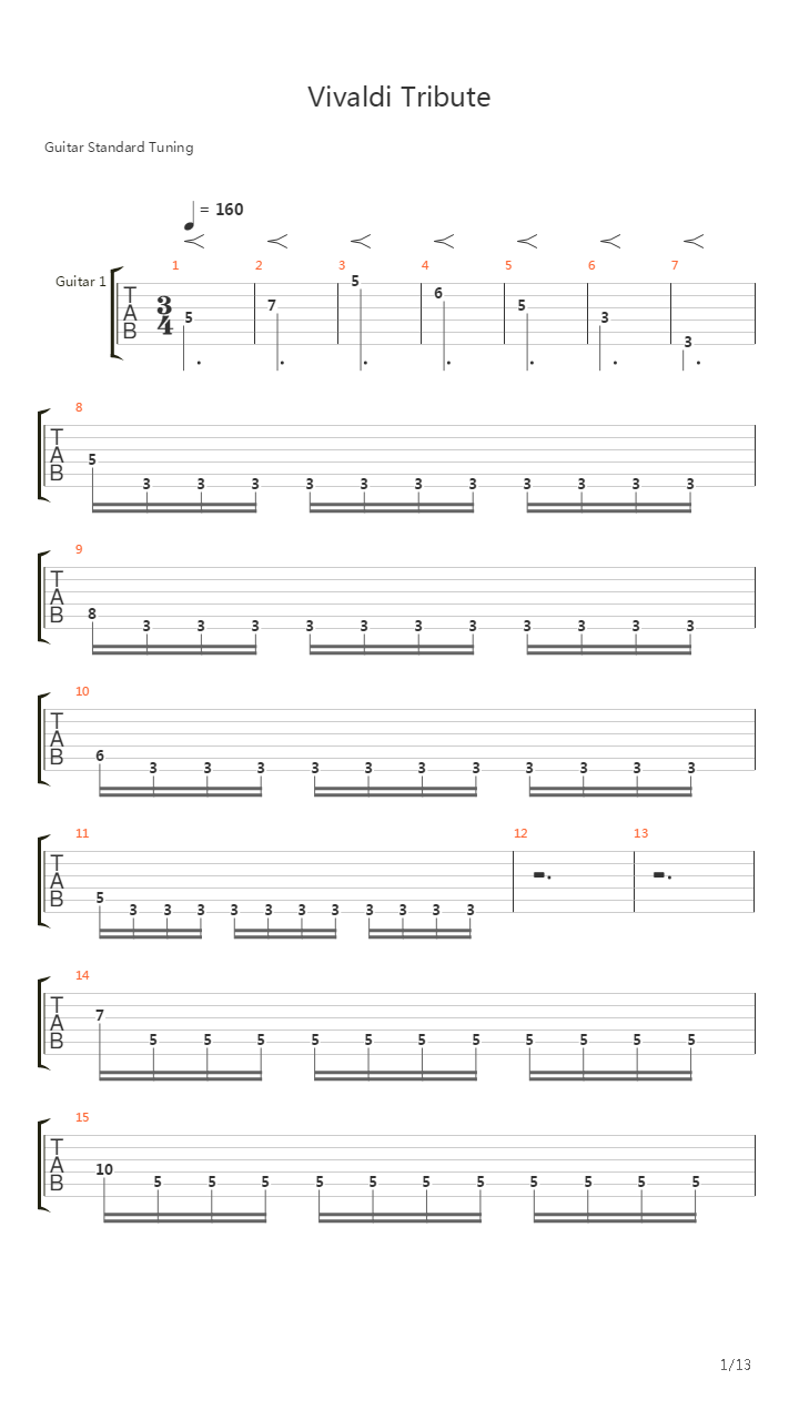 Vivaldi Tribute吉他谱