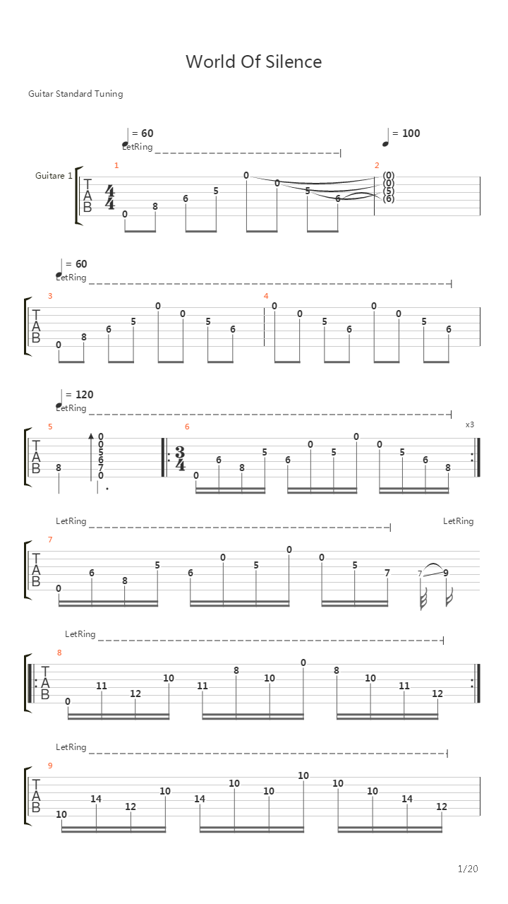 World Of Silence吉他谱