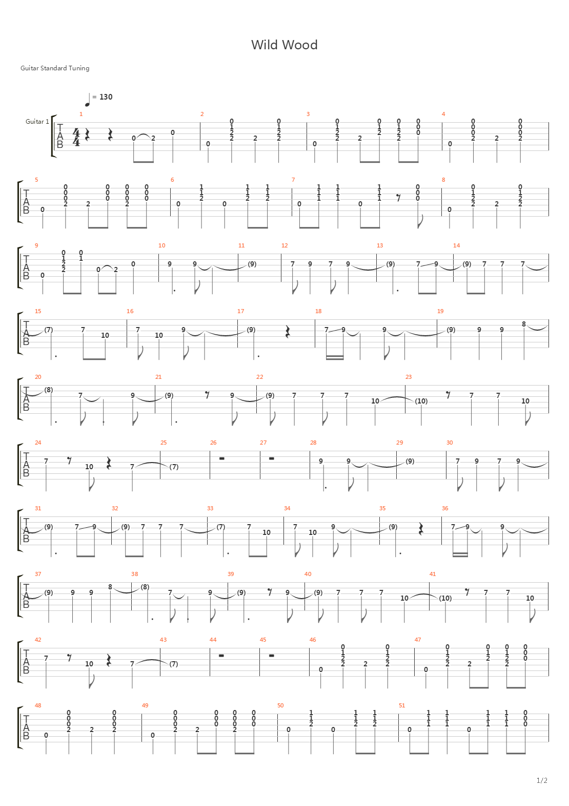 Wild Wood吉他谱