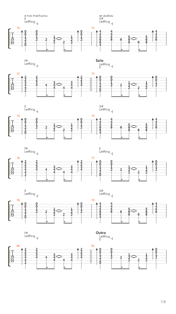 Dia Da Caca吉他谱