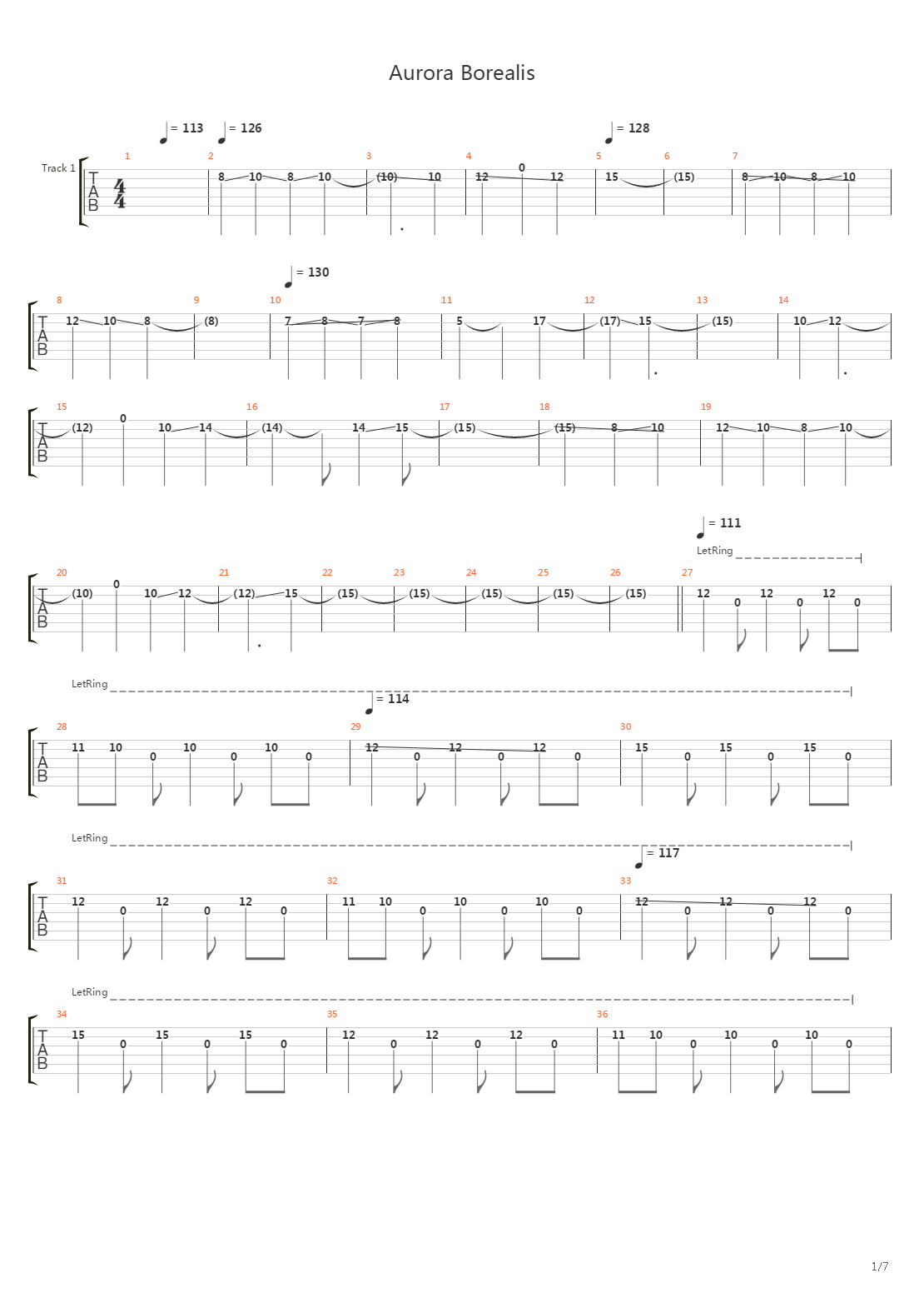 Aurora Borealis吉他谱